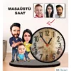 Karikatür Aile Masaüstü Saat 1