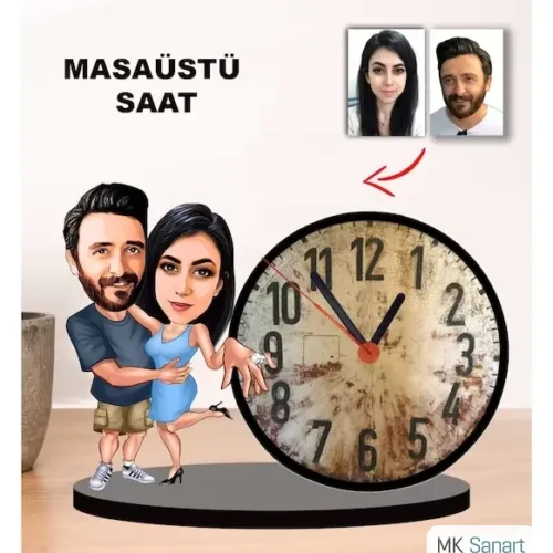 Karikatür Çift, Sevgili Masaüstü Saat 5