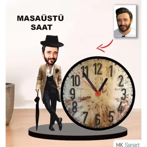 Karikatür Erkek Masaüstü Saat 1