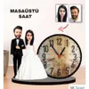 Karikatür Gelin Damat Masaüstü Saat 1