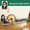 Karikatür Kadın Memur, Muhasebeci Model Masaüstü Saatli İsimlik Msi16