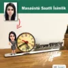 Karikatür Kadın Model Masaüstü Saatli İsimlik Msi18