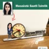 Karikatür Kadın Müdür Model Masaüstü Saatli İsimlik Msi19