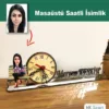 Karikatür Kadın Müdür Model Masaüstü Saatli İsimlik Msi20