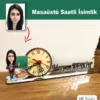 Karikatür Kadın Öğretmen Model Masaüstü Saatli İsimlik Msi12