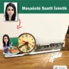 Karikatür Kadın Öğretmen Model Masaüstü Saatli İsimlik Msi13