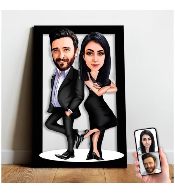 Karikatür Sevgili, Çift, Evli Tablo Hediye Model-1