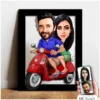 Karikatür Sevgili, Çift,Gelin Damat, Evli Tablo Hediye Model-10