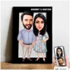 Karikatür Sevgili, Çift,Gelin Damat, Evli Tablo Hediye Model-7