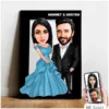 Karikatür Sevgili, Çift,Gelin Damat, Evli Tablo Hediye Model-8