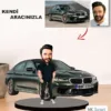 Kendi Aracınızla Size Özel Arabalı Erkek Karikatür Biblo Model 8