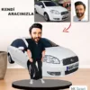 Kendi Aracınızla Size Özel Arabalı Erkek Karikatür Biblo Model 9