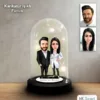 Kişiye Özel Aile Tasarımlı Işıklı Karikatür Fanus Biblo Fn200