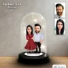 Kişiye Özel Aile Tasarımlı Işıklı Karikatür Fanus Biblo Fn202