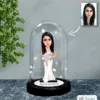 Kişiye Özel Anneye Özel Hediye Tasarımlı Işıklı Karikatür Fanus Biblo Fn113