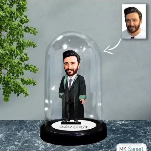 Kişiye Özel Avukat, Savcı Tasarımlı Işıklı Karikatür Fanus B…