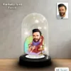 Kişiye Özel Baba Tasarım Işıklı Karikatür Fanus Biblo Fn136