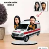 Kişiye Özel Çift Ambulans, Att Tasarımlı Karikatür Biblo Mb11