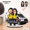 Kişiye Özel Çift Ambulans, Att Tasarımlı Karikatür Biblo Mb12