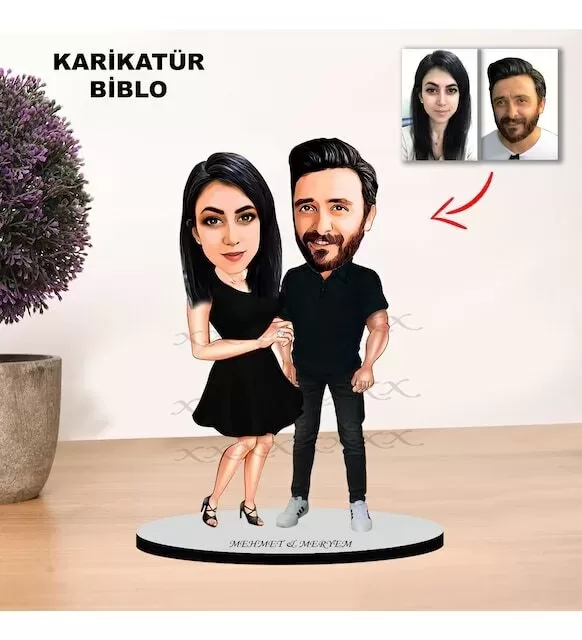 Kişiye Özel Çift Evli Hediyelik Karikatür Biblo Mb8