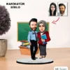 Kişiye Özel Çift Polis Ve Öğretmen Karikatür Biblo Mb1