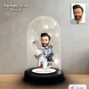Kişiye Özel Emlakçı Tasarım Işıklı Karikatür Fanus Biblo Fn132