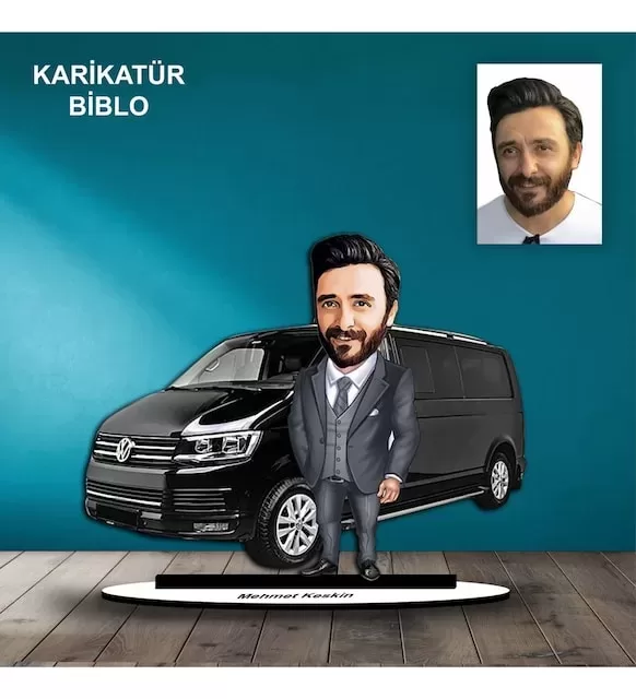 Kişiye Özel Erkek Araba Tasarımlı Karikatür Biblo B57