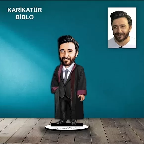 Kişiye Özel Erkek Avukat,Savcı Tasarımlı Karikatür Biblo B66