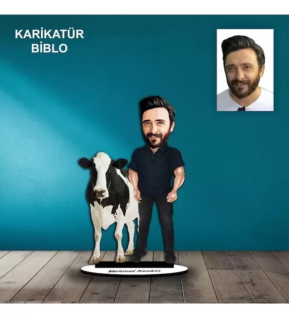 Kişiye Özel Erkek Çifçi Tasarımlı Karikatür Biblo B67