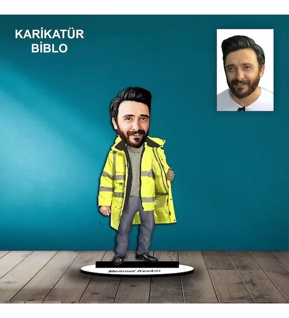 Kişiye Özel Erkek İtfaiyeci Tasarımlı Karikatür Biblo B60