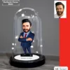 Kişiye Özel Erkek Müdür Tasarımlı Işıklı Karikatür Fanus Biblo Fn105