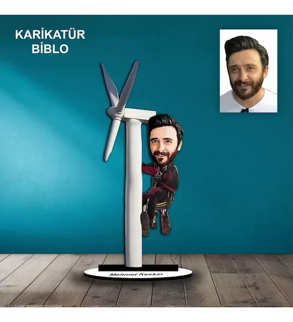 Kişiye Özel Erkek Rüzgar Gülü Tasarımlı Karikatür Biblo B40