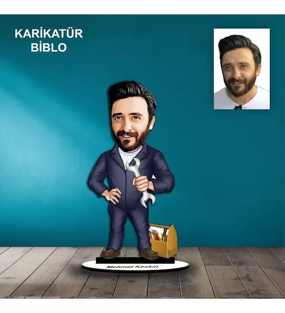 Kişiye Özel Erkek Tamircitasarımlı Karikatür Biblo B56
