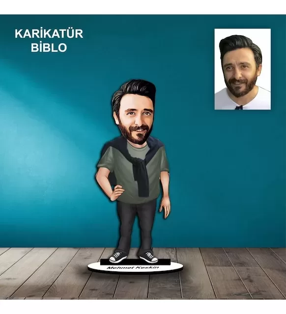 Kişiye Özel Erkek Tasarımlı Karikatür Biblo B70