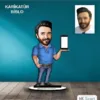Kişiye Özel Erkek Telefoncu Tasarımlı Karikatür Biblo B48