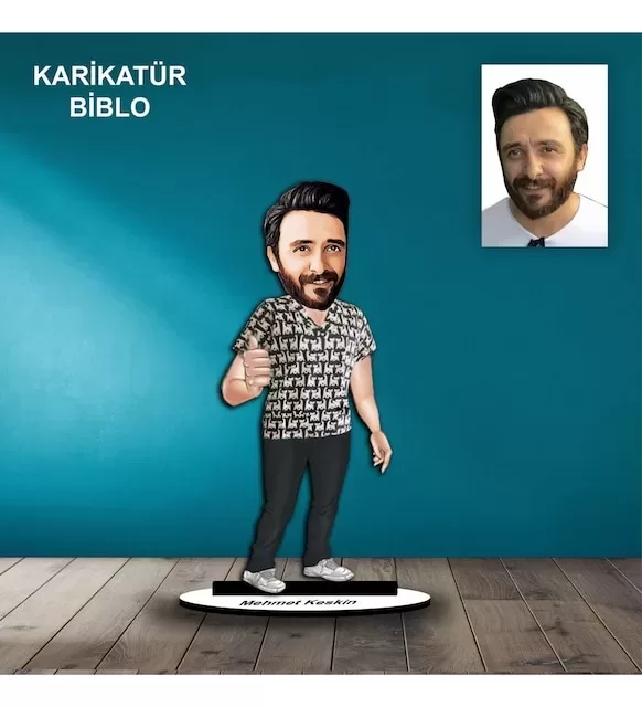 Kişiye Özel Erkek Veteriner Tasarımlı Karikatür Biblo B59