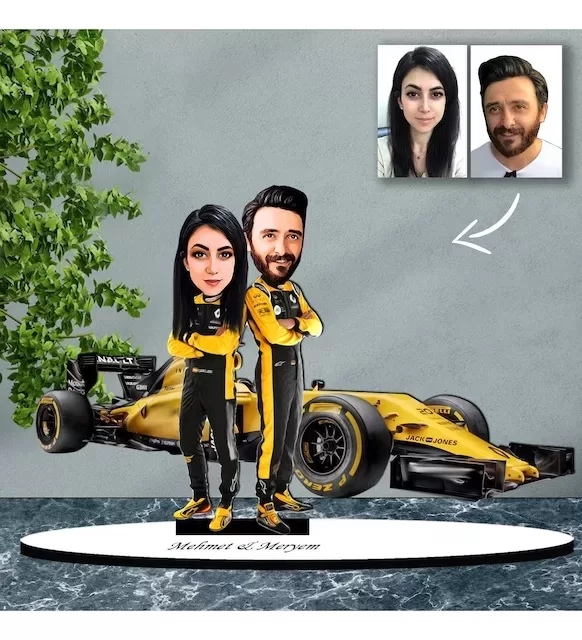 Kişiye Özel Evli, Sevgili, Çift Formula1 Tasarımlı Biblo B28