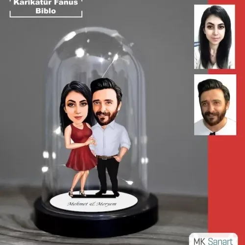 Kişiye Özel Evli, Sevgili, Çift , Gelin Damat Işıklı Karikat…