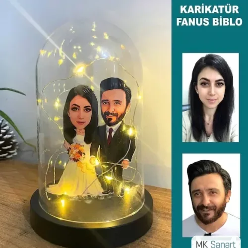 Kişiye Özel Evli, Sevgili, Çift , Gelin Damatışıklı Karikatü…