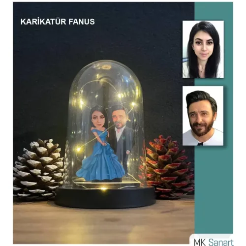 Kişiye Özel Evli, Sevgili, Çift , Gelin Damatışıklı Karikatü…