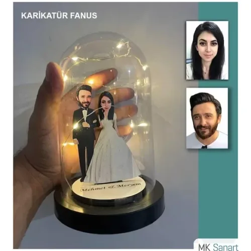 Kişiye Özel Evli, Sevgili, Çift , Gelin Damatışıklı Karikatü…