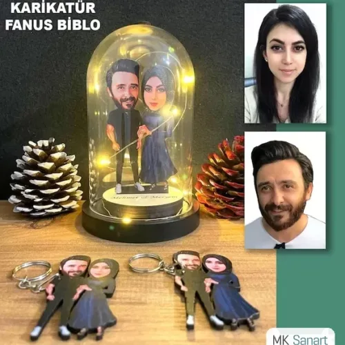 Kişiye Özel Evli, Sevgili, Çift , Gelin Damatışıklı Karikatü…