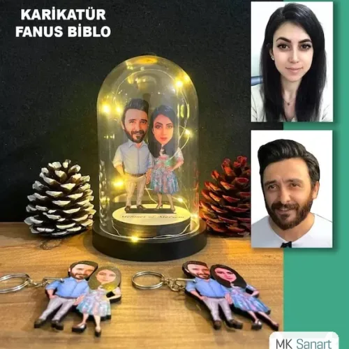 Kişiye Özel Evli, Sevgili, Çift , Gelin Damatışıklı Karikatü…