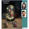 Kişiye Özel Evli, Sevgili, Çift , Gelin Damatışıklı Karikatür Fanus Biblo Ve 2 Anahtarlık Set M7