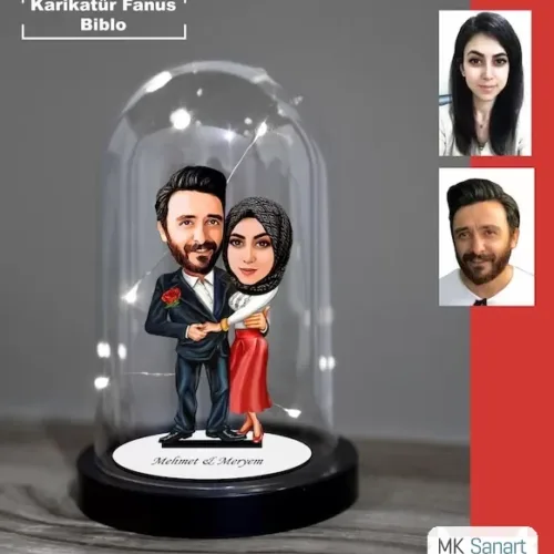 Kişiye Özel Evli, Sevgili, Çift , Gelin Damat Tesettürlü Tas…