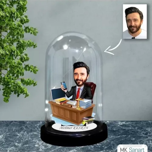 Kişiye Özel Hakim, Avukat, Savcı Tasarımlı Işıklı Karikatür…