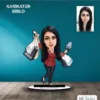 Kişiye Özel Kadın Alışveriş Tasarımlı Karikatür Biblo B75