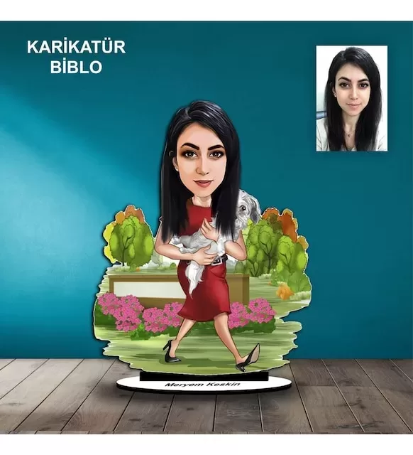 Kişiye Özel Kadın Bahçıvan Tasarımlı Karikatür Biblo B79