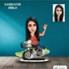 Kişiye Özel Kadın Bisiklet Tasarımlı Karikatür Biblo B72