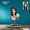 Kişiye Özel Kadın Çiçekçi Tasarımlı Karikatür Biblo B73